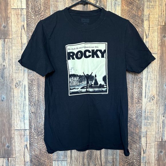 Rocky Officially Licensed Sylvester Stallone Men's T-Shirt | Black Graphic Tee, Medium - View #5